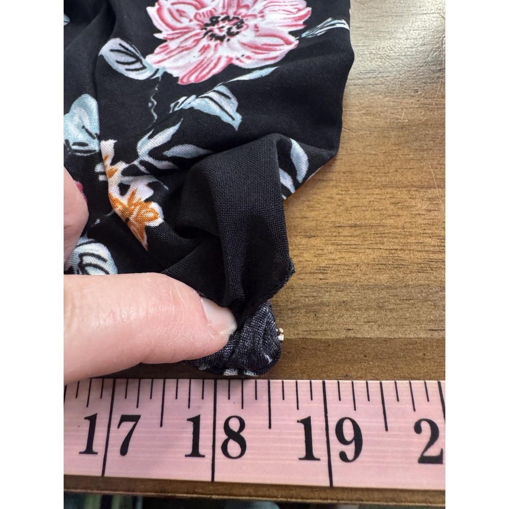 Tamsy Dark Floral Babydoll Maxi Dress OS Flutter Sleeve Stretch Whimsigoth Boho - Picture 7 of 12